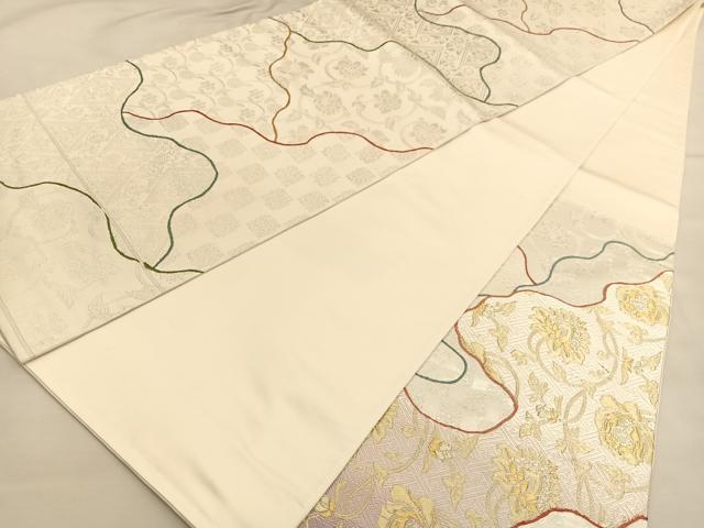 平和屋着物◎六通柄袋帯 唐織 道長花唐草文 金銀糸 正絹 逸品 BAAU1264hv