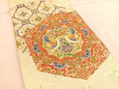 平和屋着物◎六通柄袋帯 正倉院文様 金糸 正絹 逸品 BAAU1293hv