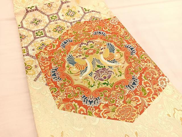 平和屋着物◎六通柄袋帯 正倉院文様 金糸 正絹 逸品 BAAU1293hv