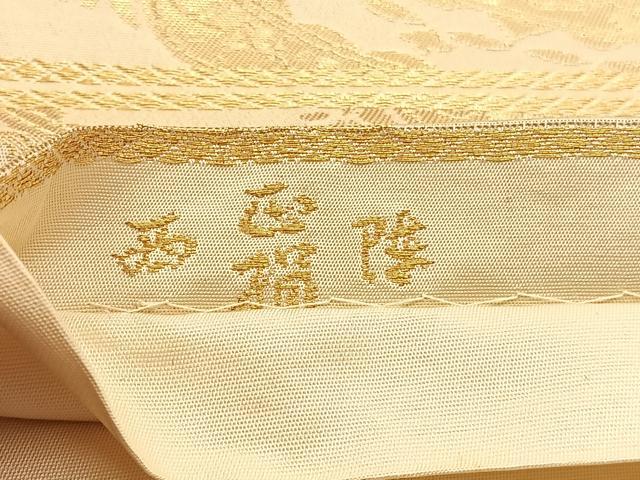 平和屋着物◎西陣　六通柄袋帯　唐織　花丸文　金糸　正絹　逸品　BAAU1306hv