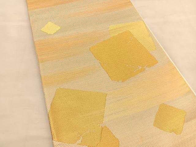 平和屋着物◎六通柄袋帯 破れ色紙 金糸 正絹 逸品 BAAU1309hv