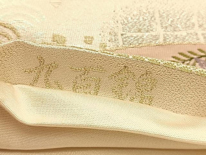 平和屋着物◎六通柄袋帯　唐織　琳派扇面文　九百錦　金銀糸　正絹　逸品　BAAU1355hv