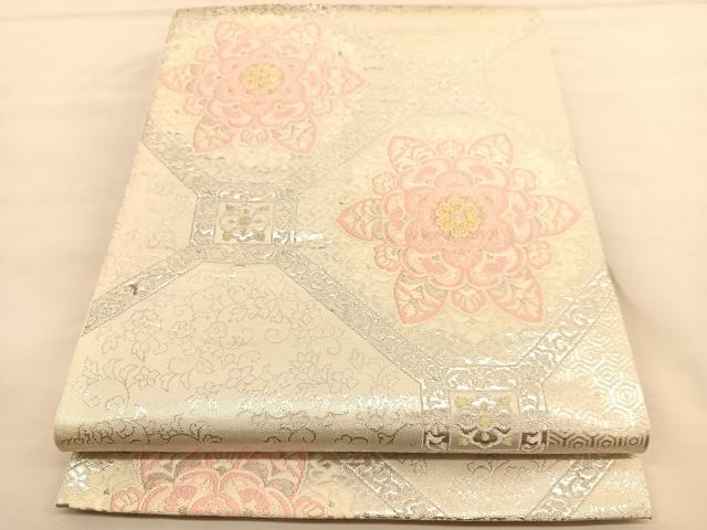 平和屋着物◎六通柄袋帯 蜀江花文 金銀糸 正絹 逸品 BAAU1362hv
