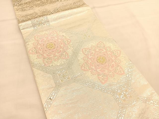 平和屋着物◎六通柄袋帯 蜀江花文 金銀糸 正絹 逸品 BAAU1362hv