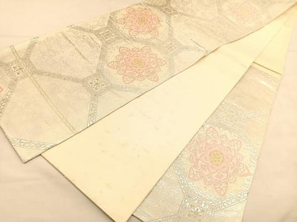 平和屋着物◎六通柄袋帯 蜀江花文 金銀糸 正絹 逸品 BAAU1362hv