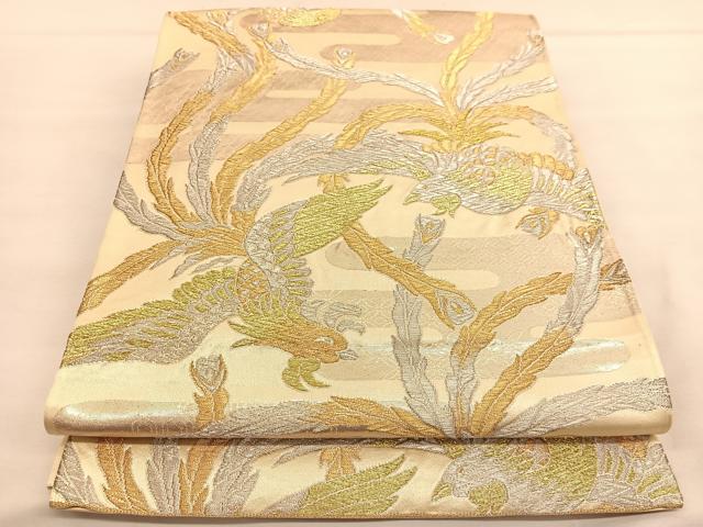 平和屋着物◎六通柄袋帯　鳳凰　金銀糸　やまとオリジナル　正絹　逸品　BAAU1380v