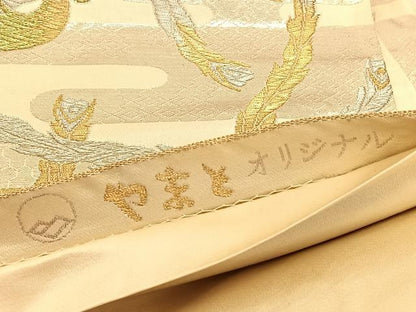 平和屋着物◎六通柄袋帯　鳳凰　金銀糸　やまとオリジナル　正絹　逸品　BAAU1380v