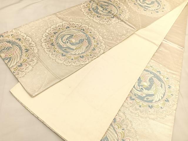平和屋着物◎六通柄袋帯　唐織　鳳凰花文　金銀糸　正絹　逸品　BAAU1403hv