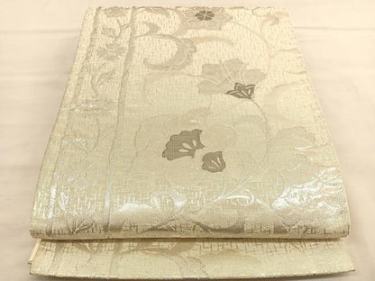 平和屋着物◎六通柄袋帯　更紗花唐草文　銀糸　正絹　逸品　BAAU1440hv