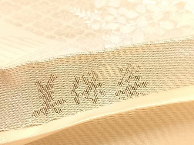 平和屋着物◎六通柄袋帯　唐織　美保姿　孔雀花文　銀糸　正絹　逸品　BAAU1446hv