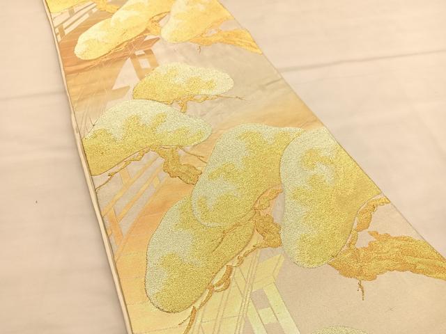 平和屋着物◎六通柄袋帯　渡橋松文　金糸　正絹　逸品　BAAU1471hv