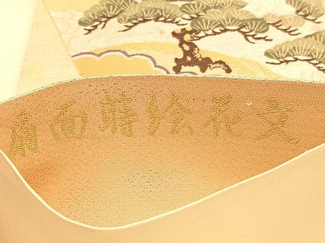 平和屋着物◎六通柄袋帯　唐織　扇面蒔絵花文　金銀糸　正絹　逸品　BAAU1477hv