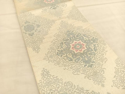 平和屋着物◎六通柄　本袋帯　唐織　飾花菱文　正絹　逸品　BAAU1593hv