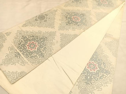 平和屋着物◎六通柄　本袋帯　唐織　飾花菱文　正絹　逸品　BAAU1593hv