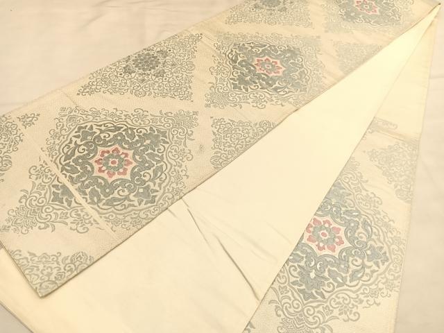 平和屋着物◎六通柄　本袋帯　唐織　飾花菱文　正絹　逸品　BAAU1593hv