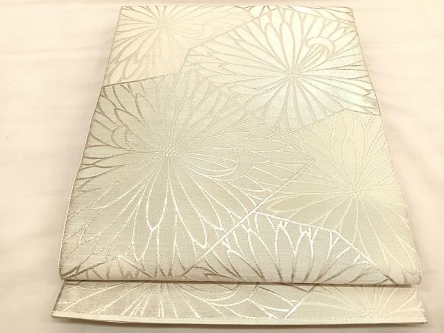 平和屋着物●西陣　川島織物　六通柄　本袋帯　切嵌菊文　銀糸　正絹　逸品　未使用　BAAU1878hv