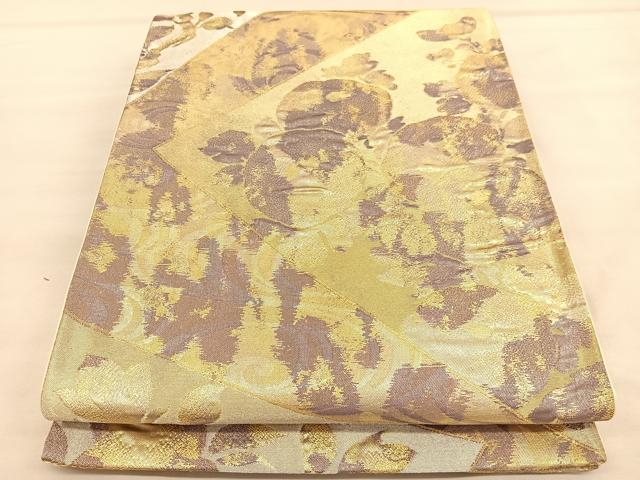 平和屋着物◎六通柄袋帯　ふくれ織　万寿菊　金銀糸　正絹　逸品　BAAU1895hv