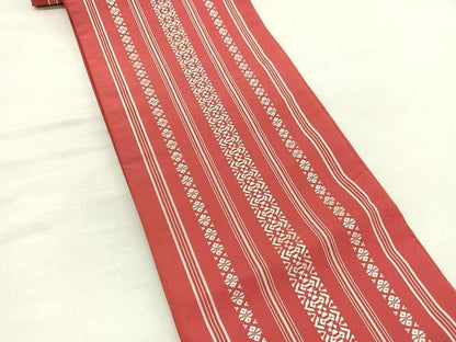 平和屋着物◎本場筑前博多織　半幅帯　献上　証紙付き　正絹　逸品　BAAU1916hv