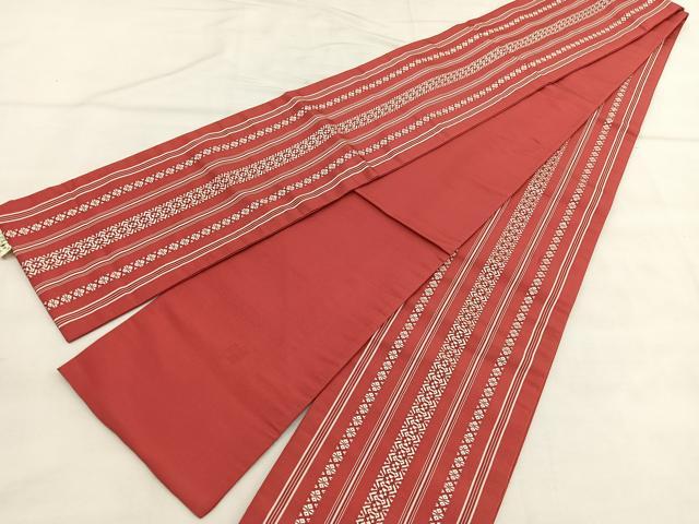 平和屋着物◎本場筑前博多織　半幅帯　献上　証紙付き　正絹　逸品　BAAU1916hv