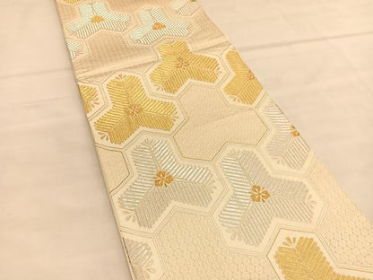 平和屋着物◎六通柄袋帯　若松葉毘沙門亀甲　金銀糸　正絹　逸品　BAAU1941hv