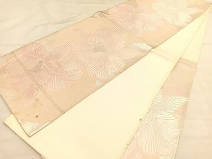 平和屋着物◎六通柄袋帯　唐織　カトレア　銀糸　正絹　逸品　BAAU1943hv
