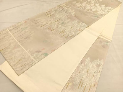 平和屋着物◎六通柄袋帯 唐織 北山 金銀糸 正絹 逸品 BAAU1983hv