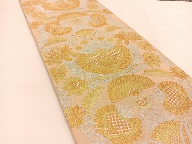 平和屋着物◎六通柄　本袋帯　宝相華　金銀糸　正絹　逸品　BAAU2003yc