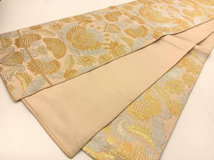 平和屋着物◎六通柄　本袋帯　宝相華　金銀糸　正絹　逸品　BAAU2003yc