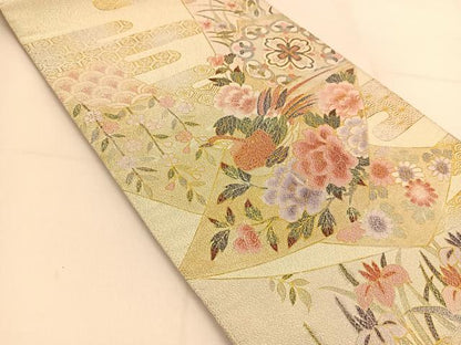 平和屋着物◎太鼓柄袋帯 綴れ 鳳凰花文 金銀彩 正絹 逸品 BAAU2006yc