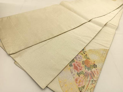 平和屋着物◎太鼓柄袋帯 綴れ 鳳凰花文 金銀彩 正絹 逸品 BAAU2006yc