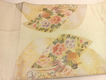 平和屋着物◎太鼓柄袋帯 綴れ 鳳凰花文 金銀彩 正絹 逸品 BAAU2006yc