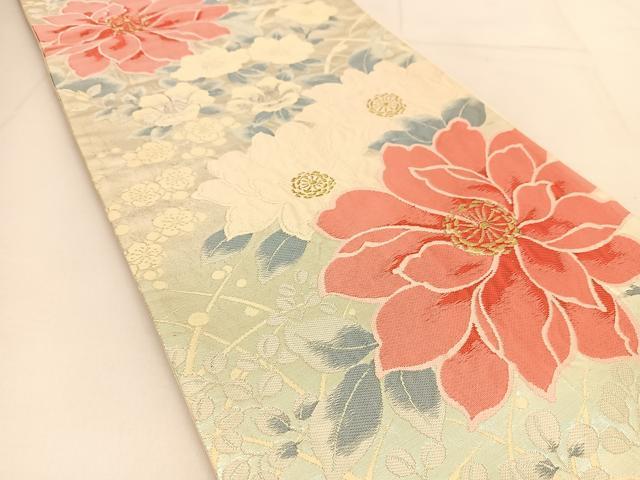 平和屋着物◎六通柄袋帯 唐織 草花文 金銀糸 正絹 逸品 BAAU2009yc