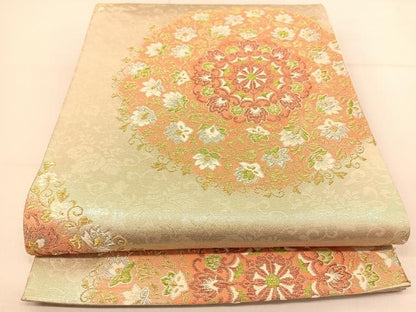 平和屋着物◎六通柄袋帯 唐織 正倉院花文 金銀糸 正絹 逸品 BAAU2014yc