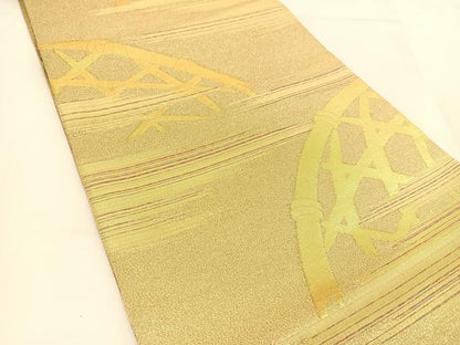 平和屋着物◎六通柄袋帯 霞に袖垣文様 金糸 正絹 逸品 BAAU2015yc