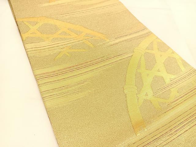 平和屋着物◎六通柄袋帯 霞に袖垣文様 金糸 正絹 逸品 BAAU2015yc