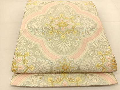 平和屋着物◎六通柄袋帯 唐織 正倉院花文 金銀糸 正絹 逸品 BAAU2017yc