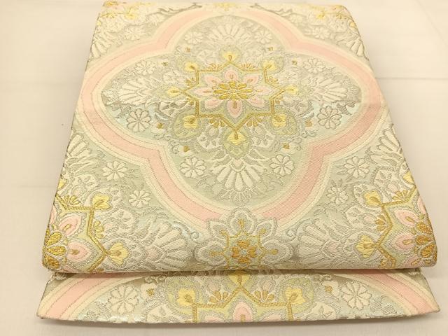 平和屋着物◎六通柄袋帯 唐織 正倉院花文 金銀糸 正絹 逸品 BAAU2017yc