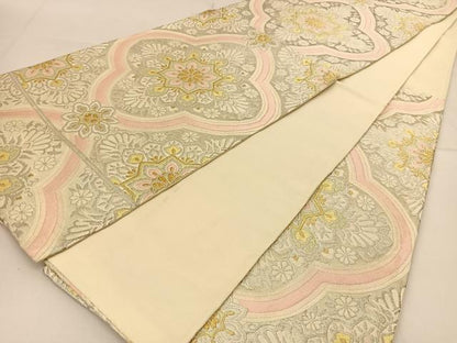 平和屋着物◎六通柄袋帯 唐織 正倉院花文 金銀糸 正絹 逸品 BAAU2017yc