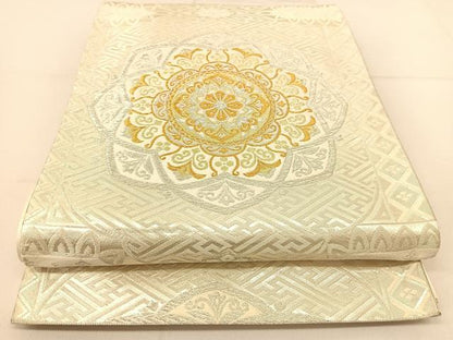 平和屋着物◎六通柄袋帯 正倉院花文 金銀糸 正絹 逸品 BAAU2028yc