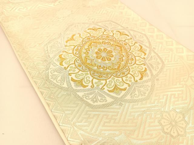 平和屋着物◎六通柄袋帯 正倉院花文 金銀糸 正絹 逸品 BAAU2028yc