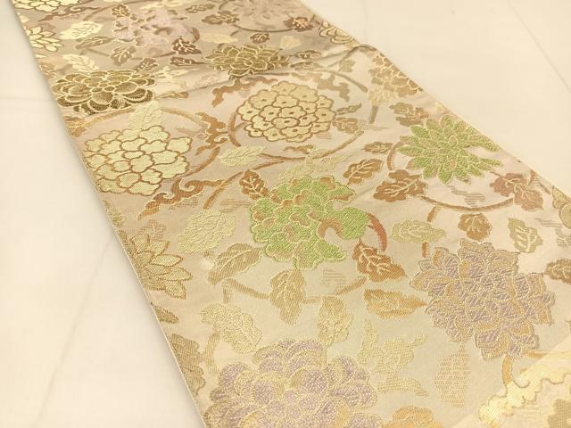 平和屋着物◎六通柄袋帯 花唐草文 金糸 正絹 逸品 BAAU2080yc