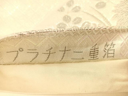 平和屋着物◎六通柄袋帯 唐織 プラチナ二重箔 華燭杼扇文 正絹 逸品 BAAU2092yc