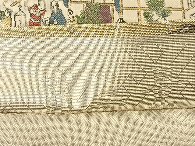 平和屋着物◎佐賀錦 六通柄袋帯 プラチナ箔 京三景 祇園巡行図 正絹 逸品 BAAU2099yc