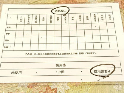 平和屋着物◎六通柄袋帯　花青海波　金銀糸　正絹　逸品　BAAU2130yc