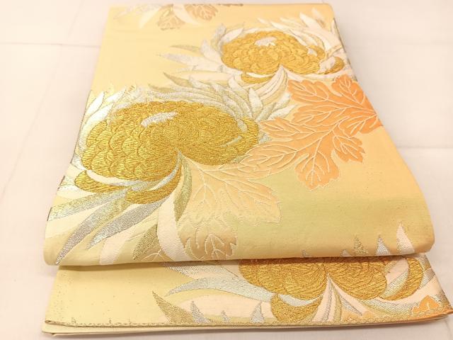 平和屋着物◎六通柄袋帯　唐織　乱菊　金銀糸　正絹　逸品　BAAU2165yc