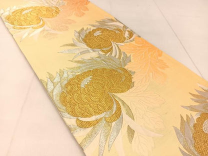 平和屋着物◎六通柄袋帯　唐織　乱菊　金銀糸　正絹　逸品　BAAU2165yc
