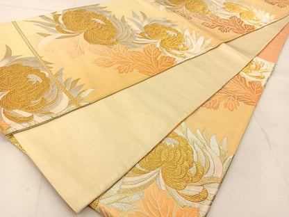 平和屋着物◎六通柄袋帯　唐織　乱菊　金銀糸　正絹　逸品　BAAU2165yc