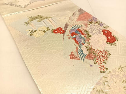 平和屋着物◎六通柄袋帯　唐織　プラチナ箔二重織　平安の雅　正絹　逸品　未使用　BAAU2236yc