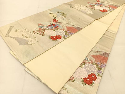 平和屋着物◎六通柄袋帯　唐織　プラチナ箔二重織　平安の雅　正絹　逸品　未使用　BAAU2236yc