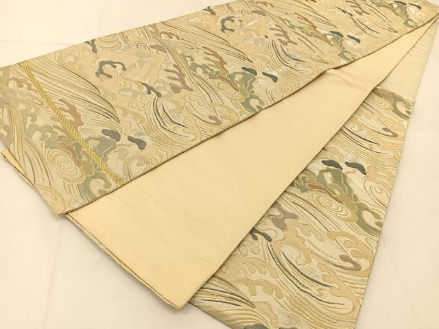 平和屋着物◎六通柄　京袋帯　立波文　金銀糸　正絹　逸品　BAAU2240yc